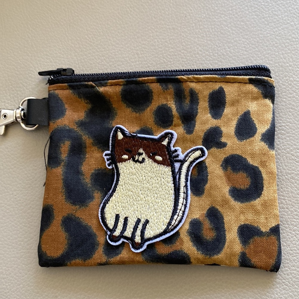New Cat leopard coin purse with lobster clasp